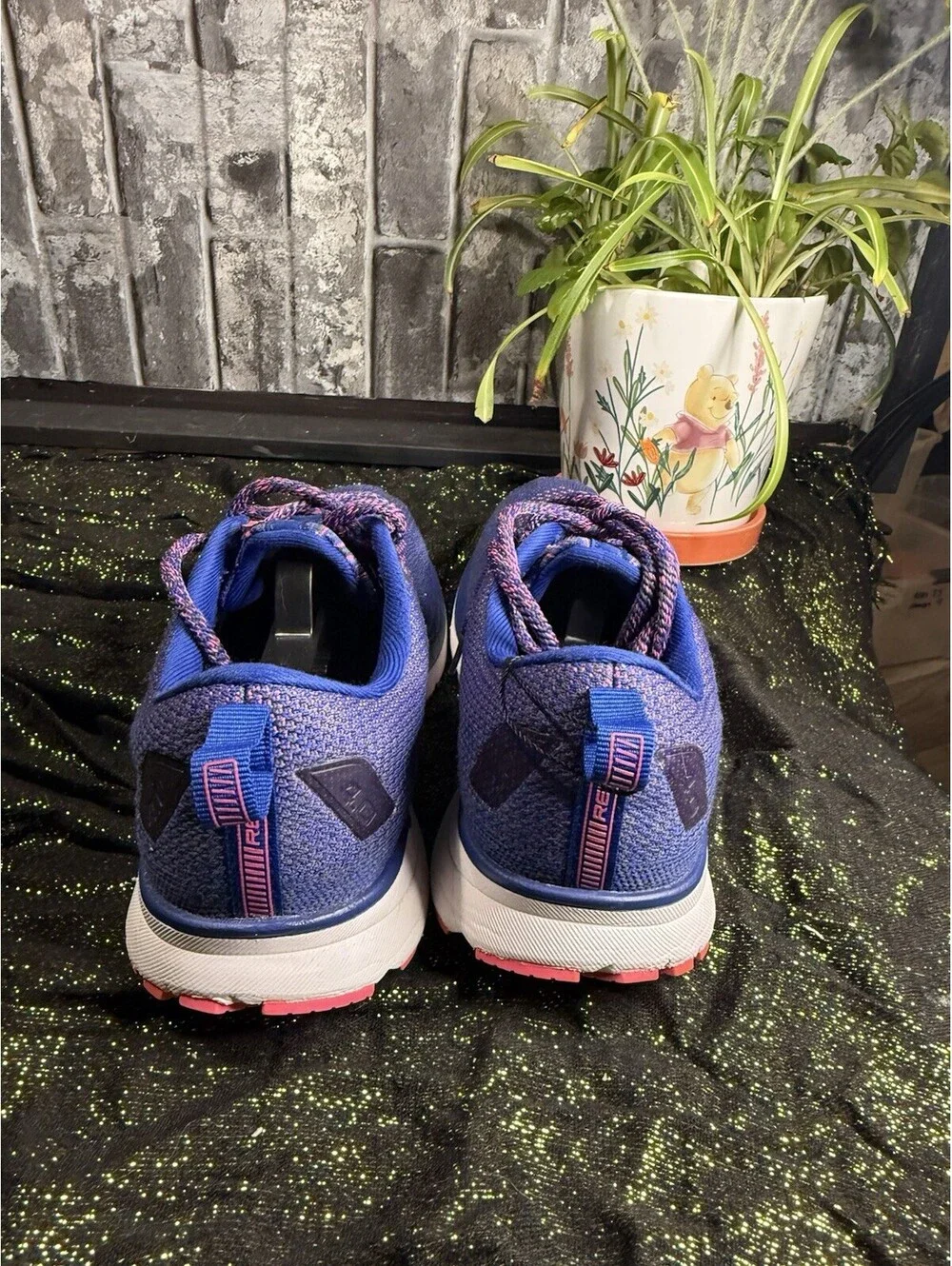 Brooks Revel 4 Blue/Pink Low Top Lace-Up Men's Running Sneaker Rubber Outsole